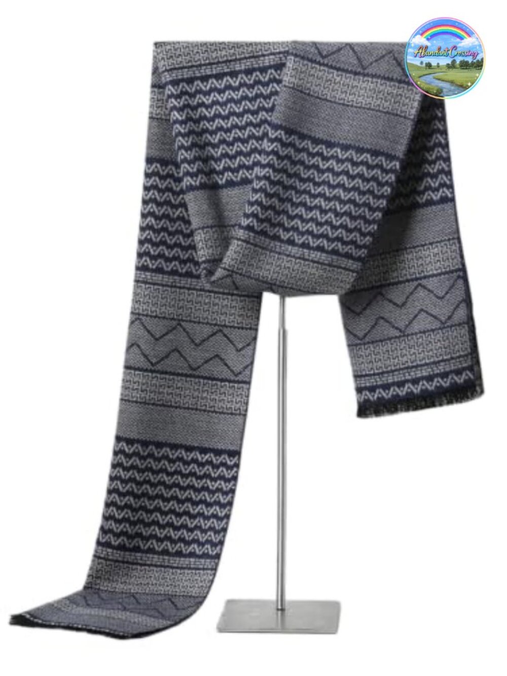Mens Plaid Striped Polyester Mulberry Silk Winter Scarf Classic Warm